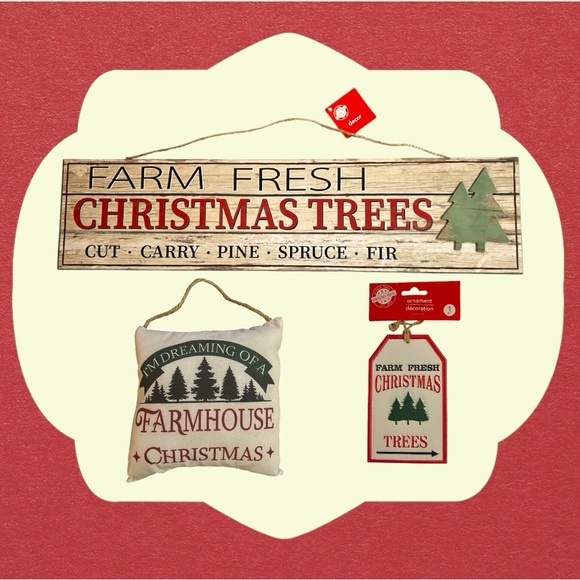 FARM FRESH CHRISTMAS TREE DECOR BUNDLE - 3 PIECES, ALL NEW WITH TAGS! - Picture 3 of 13